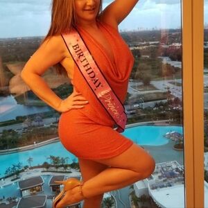 Mini Dress orange Open Back